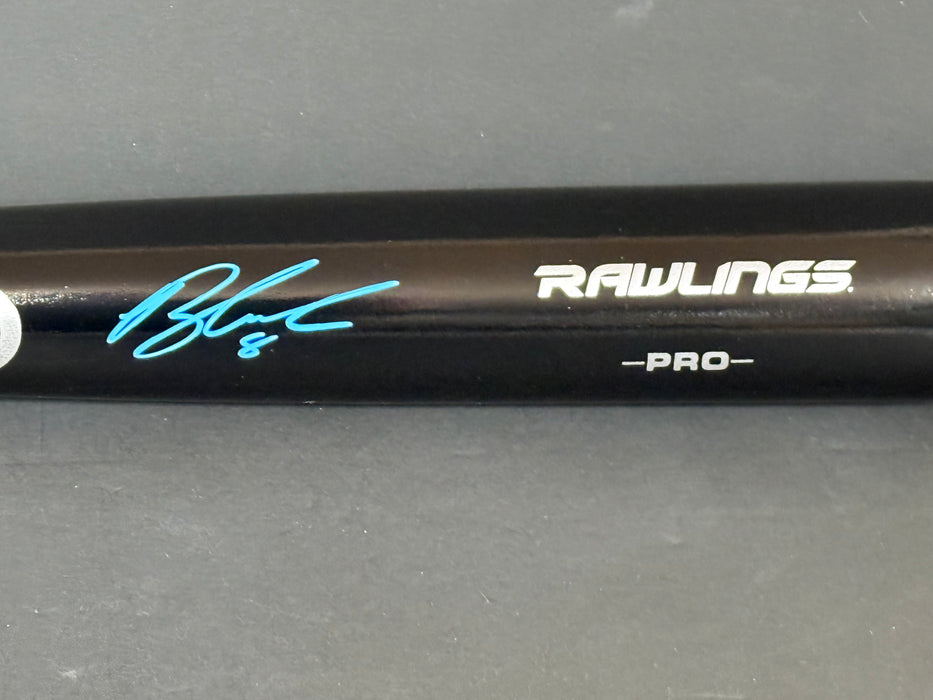 Brandon Lowe Tampa Bay Rays Autographed Signed Black Bat BECKETT Hologram