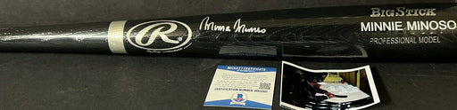Minnie Minoso White Sox Auto Signed Engraved Bat Black Beckett COA HOF 2022 -