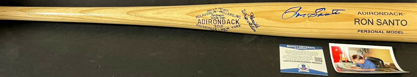 Ron Santo Chicago Cubs White Sox Autographed Signed Bat Pro Model