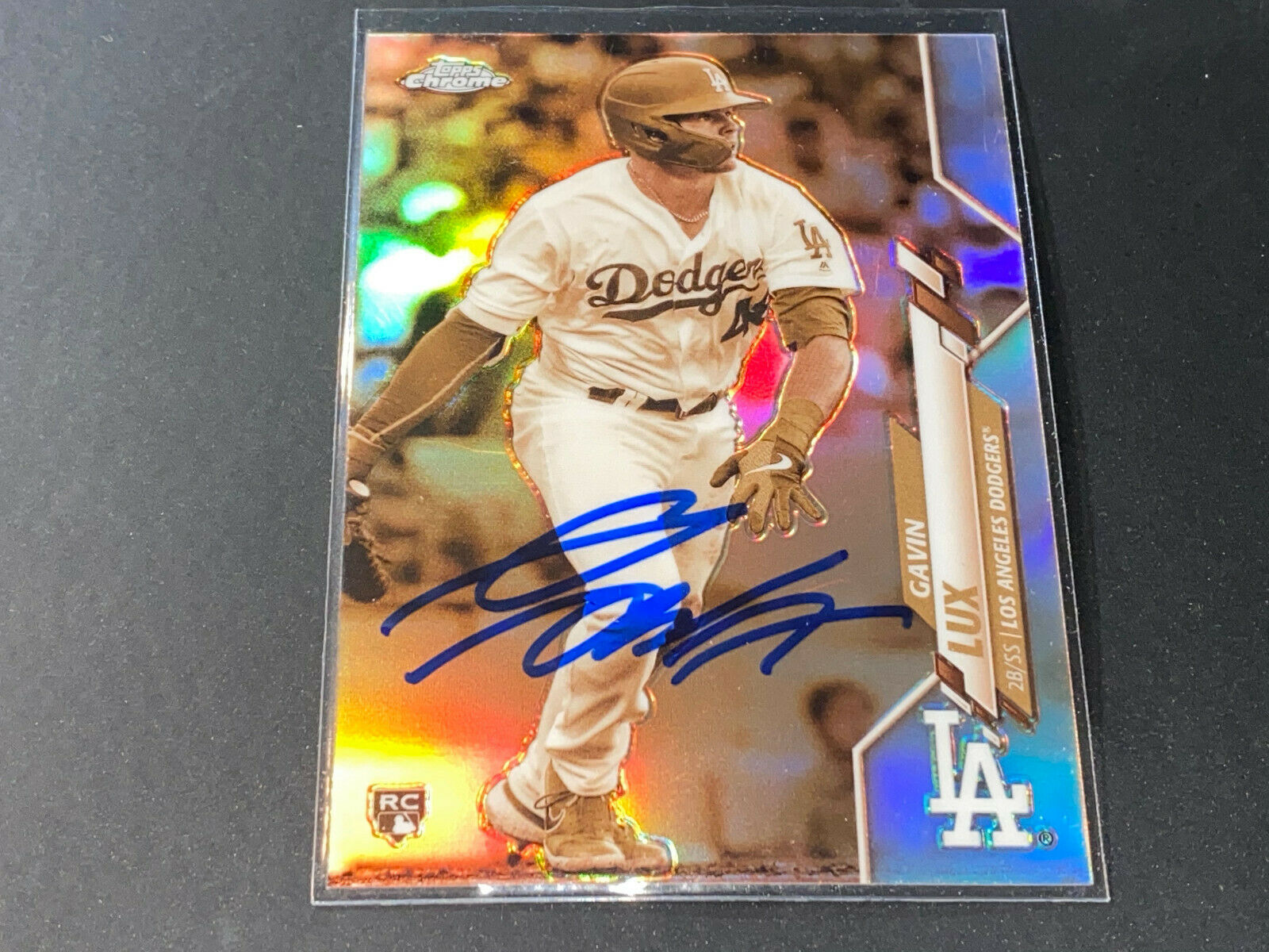 Gavin Lux Dodgers Autographed Signed 2020 Topps Chrome Sepia Refractor