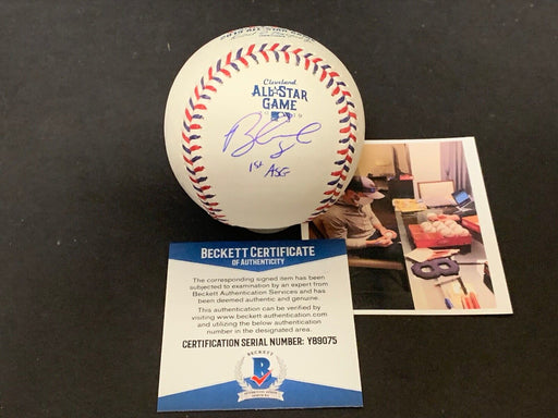 Brandon Lowe Tampa Bay Rays Auto Signed 2019 All Star Baseball Beckett COA ASG .