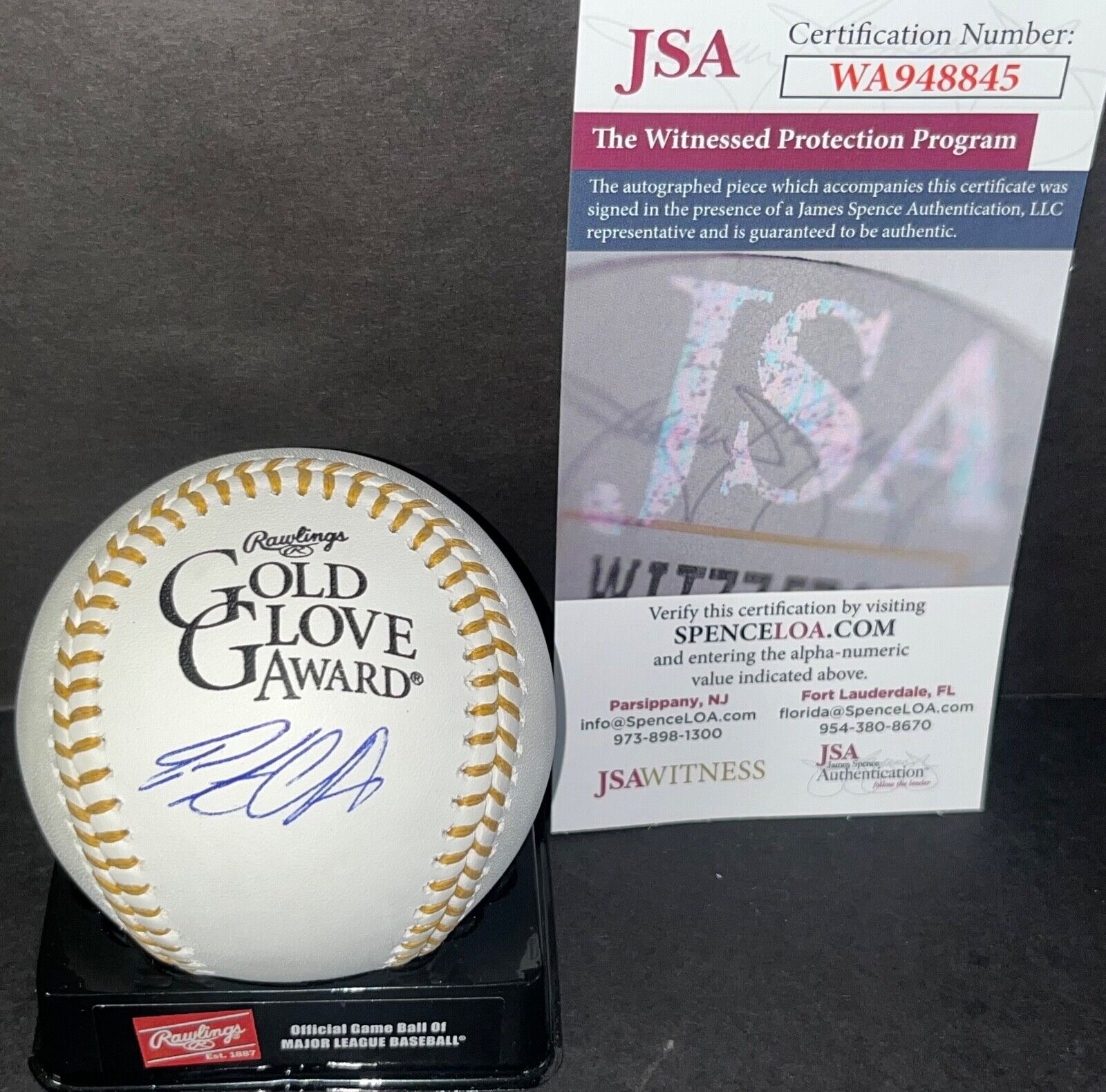 Pete Crow Armstrong Chicago Cubs Auto Signed MLB Gold Glove Baseball JSA COA