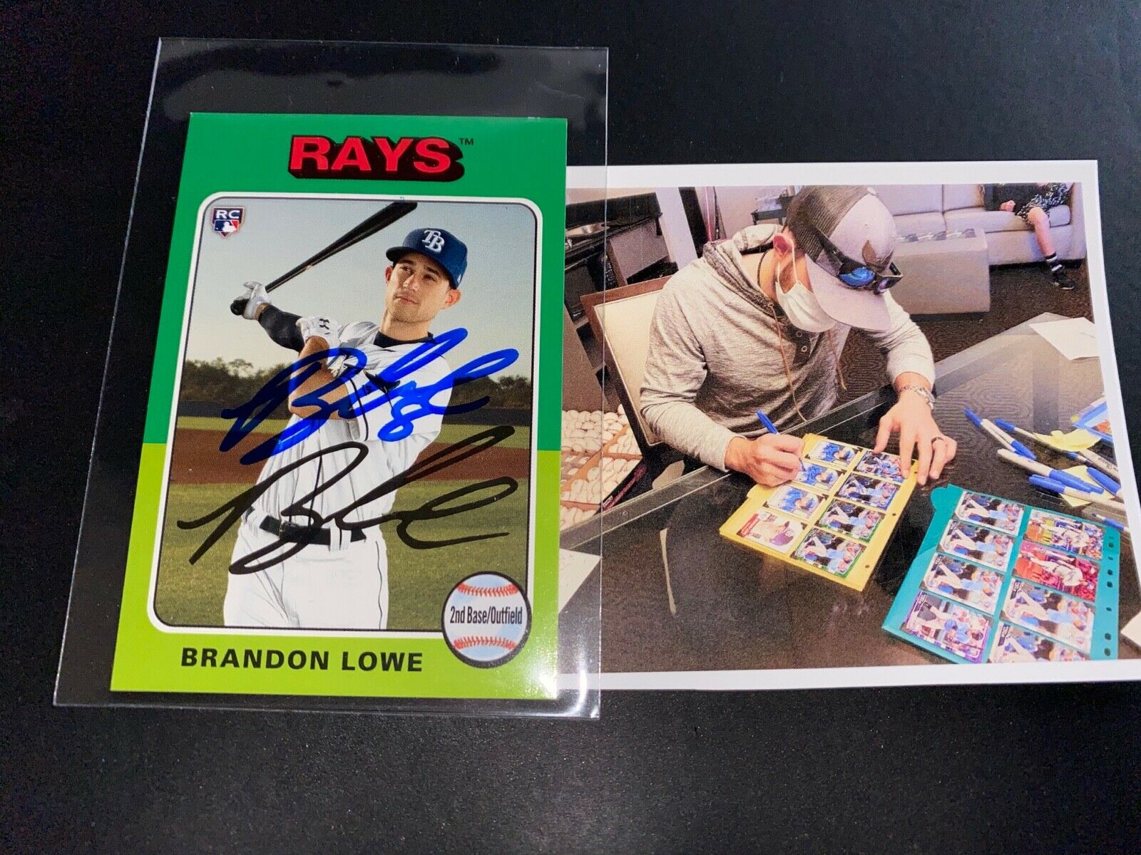 Brandon Lowe Tampa Bay Rays Autographed Signed 2019 Topps Archive Mini
