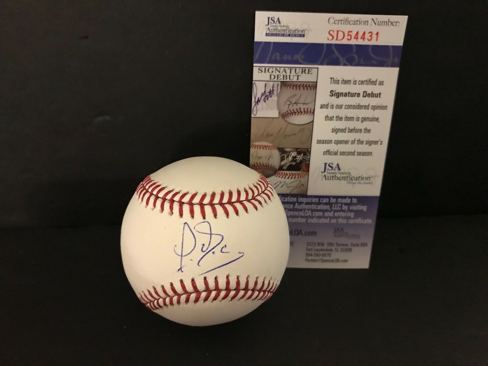 Yusniel Diaz Baltimore Orioles JSA COA Debut Autographed Signed Baseball A