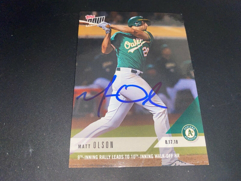Matt Olson Oakland A's 2018 Autographed Signed Topps Now 10th Inning Walk-off .