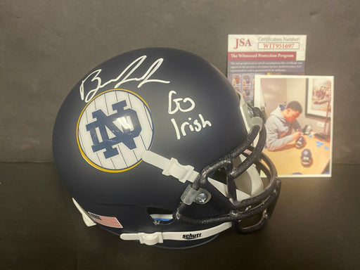 Brandon Joseph Notre Dame Signed NY Shamrock Series Mini Helmet JSA COA Go Irish