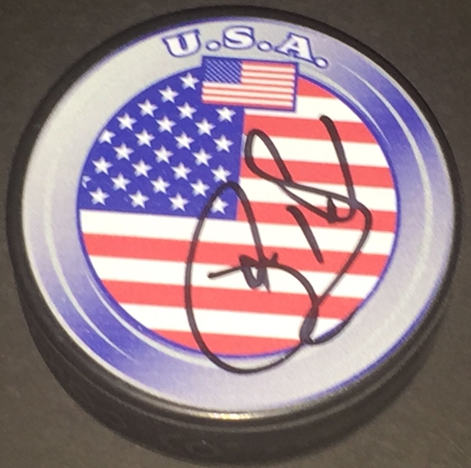 Phil Housley Buffalo Sabres Autographed Signed USA Hockey Puck