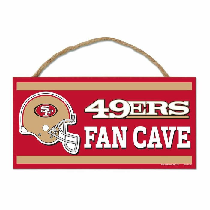 San Francisco 49ers Fan Cave WOOD SIGN 5 x 10 INDOOR
