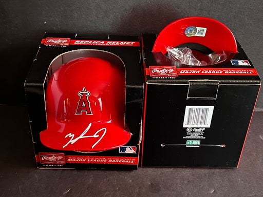 Nelson Rada Los Angeles Angels Auto Signed Mini Helmet Beckett Witness Hologram