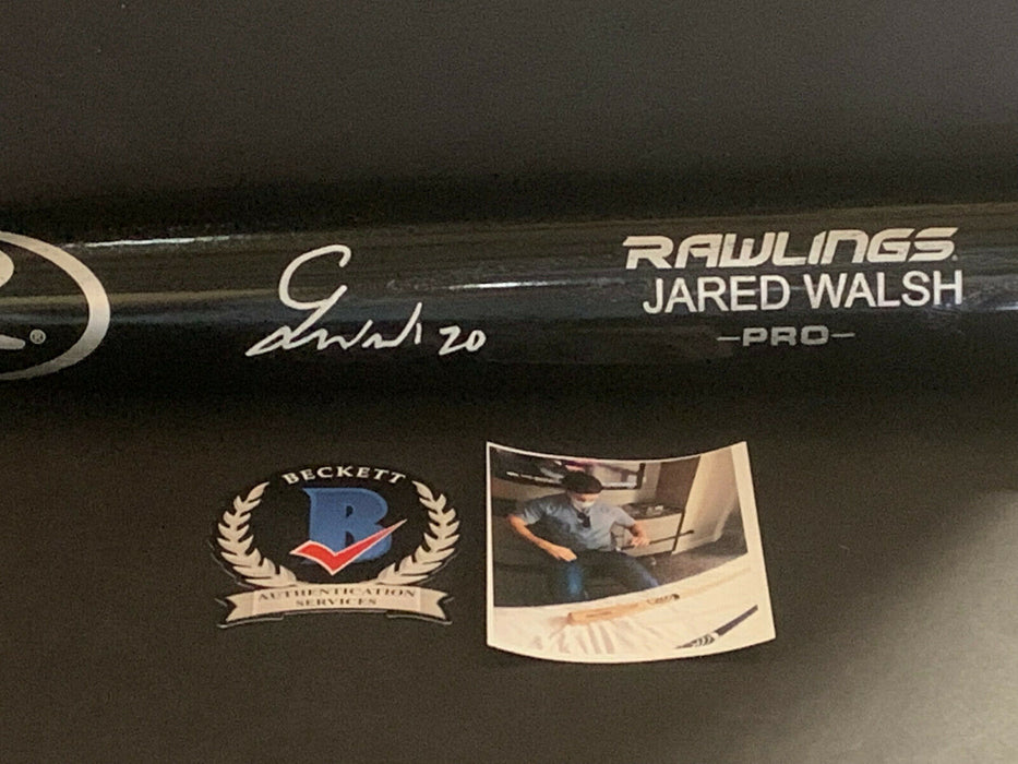 Jared Walsh Angels Auto Signed Engraved Bat Beckett Witness COA Black .