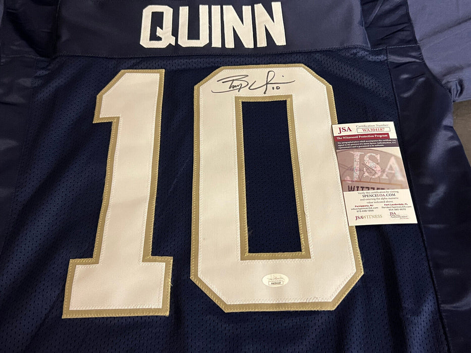 Brady Quinn Notre Dame Irish Autographed Signed Blue Jersey JSA COA