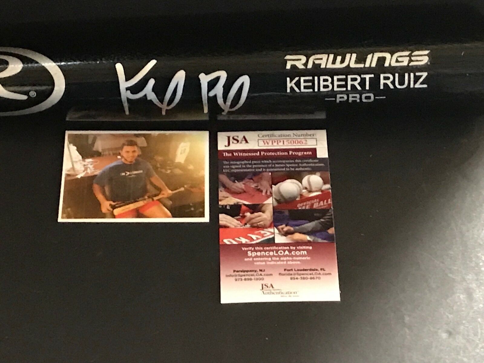 Keibert Ruiz Los Angeles Dodgers Signed Engraved Bat JSA WITNESS COA Black