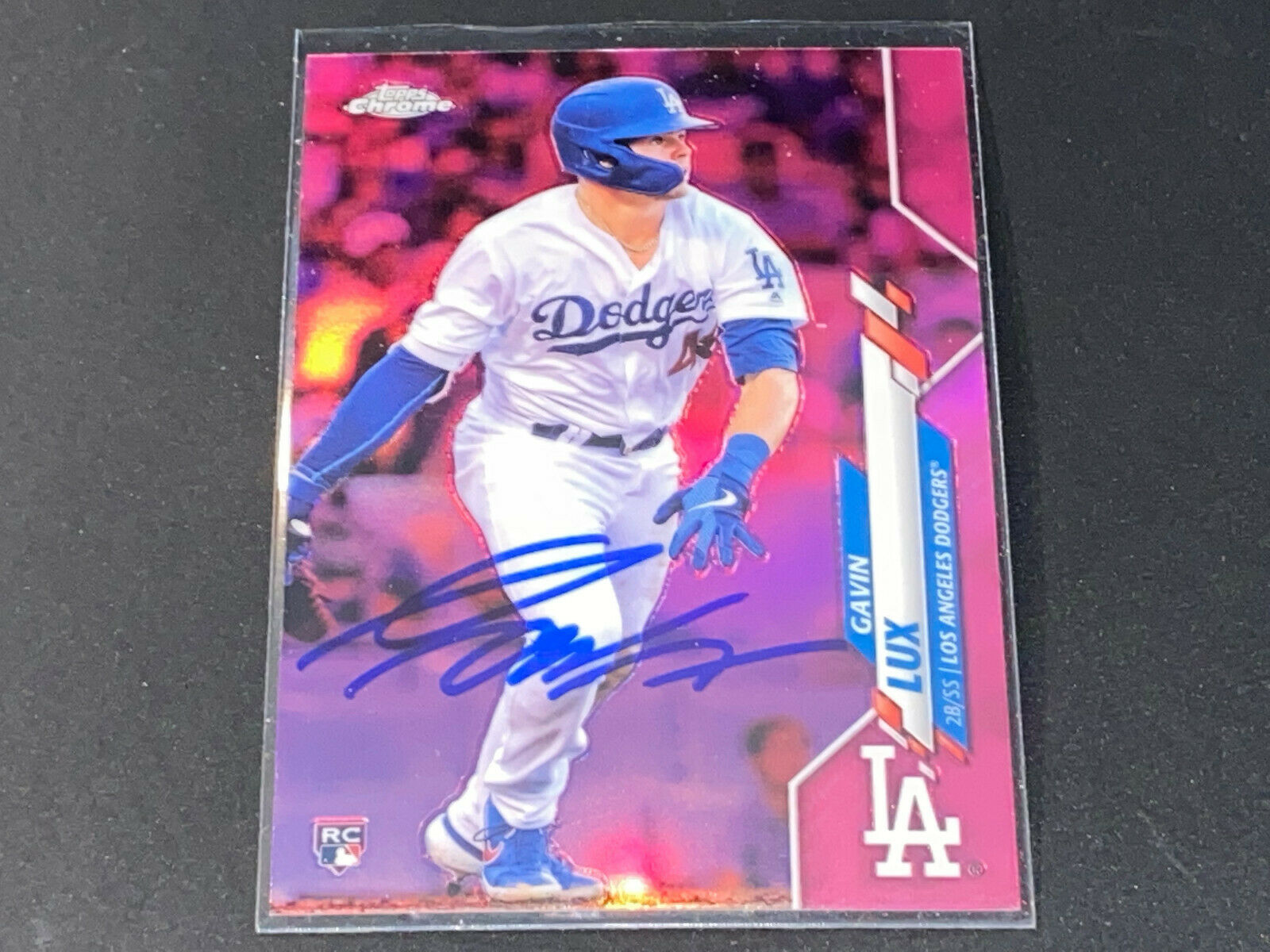 Gavin Lux Dodgers Autographed Signed 2020 Topps Chrome Pink Refractor