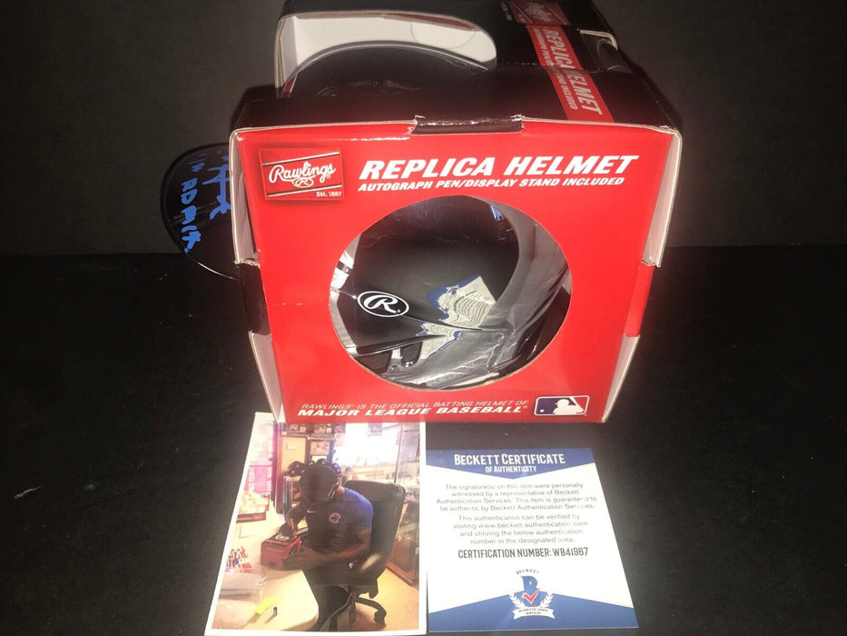 Ed Howard Cubs Signed CHROME Mini Helmet Beckett WITNESS COA 2020 1st Rd Pick