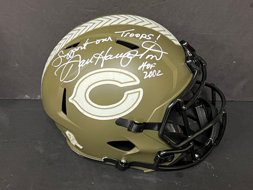 Dan Hampton Bears Signed Salute To Service FS Helmet Beckett Support Our Troops