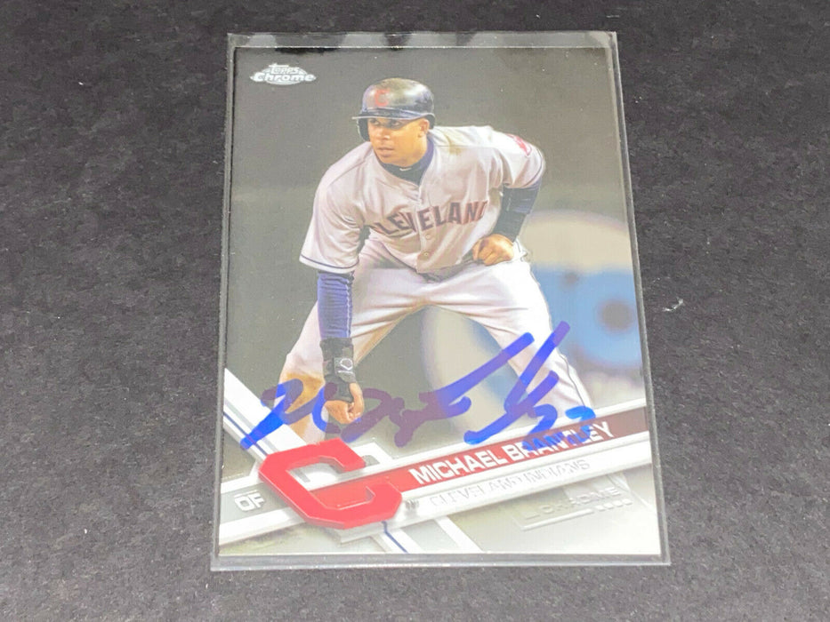 Michael Brantley Indians 2017 Autographed Signed Topps Chrome Card