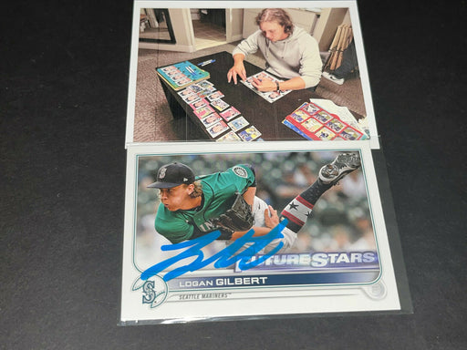 Logan Gilbert Seattle Mariners Auto Signed 2021 Topps Rookie Card .