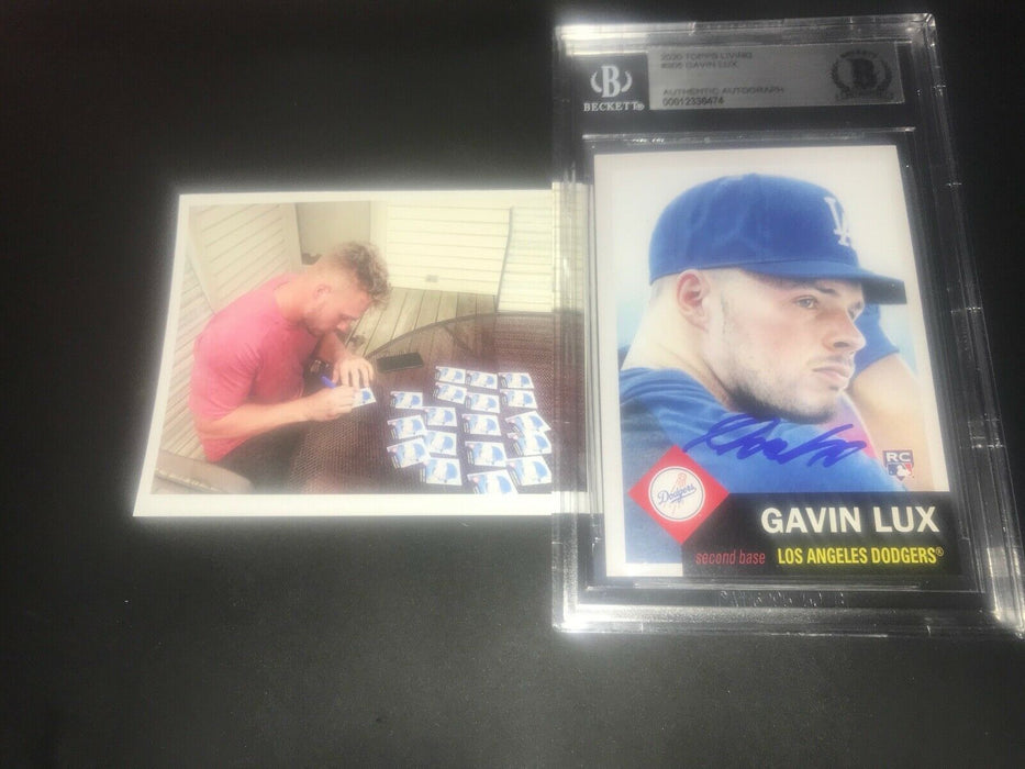 Gavin Lux Los Angeles Dodgers SIGNED 2019 Topps LIVING SET BECKETT CERTIFIED 2