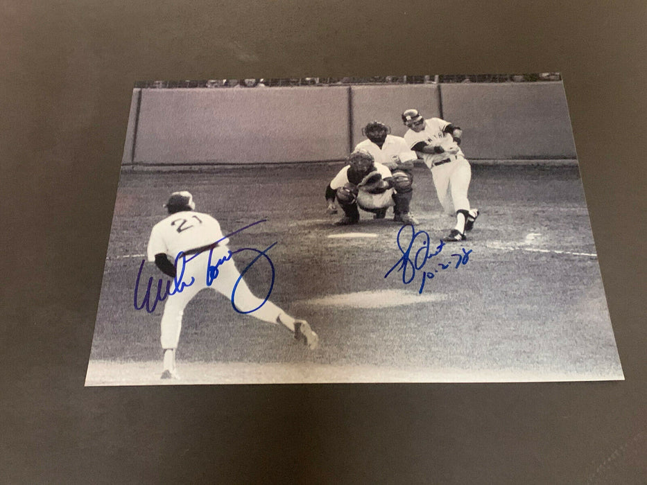 Buckey Dent Mike Torrez  Yankees Red Sox Autographed Signed 10x13 10-2-78