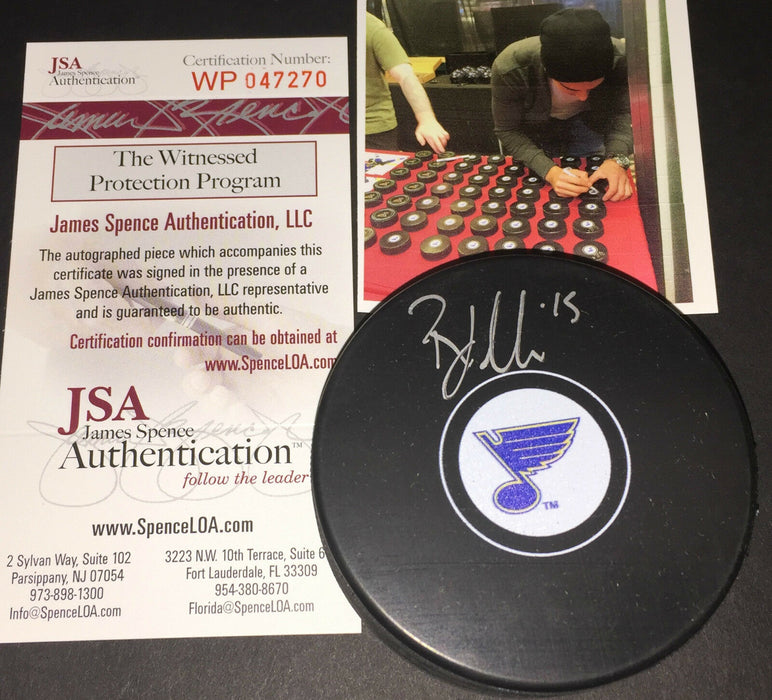 Robby Fabbri St Louis Blues Autographed Signed Hockey Puck JSA WITNESS