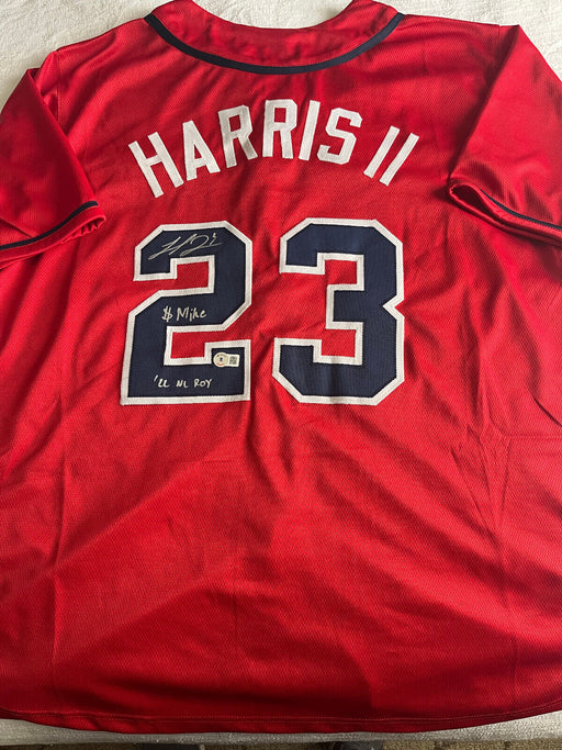 Michael Harris Braves Auto Signed Jersey Custom Beckett 22 NL ROY $ Mike Red .
