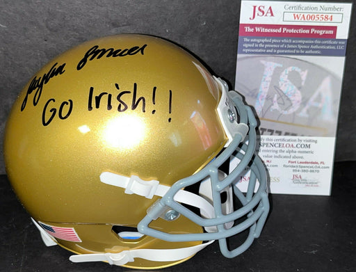 Jaylen Sneed Notre Dame Auto Signed Schutt Mini Helmet JSA COA Go Irish! .