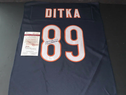 Mike Ditka Chicago Bears Autographed Signed Jersey SWATCH 16x20 JSA COA .