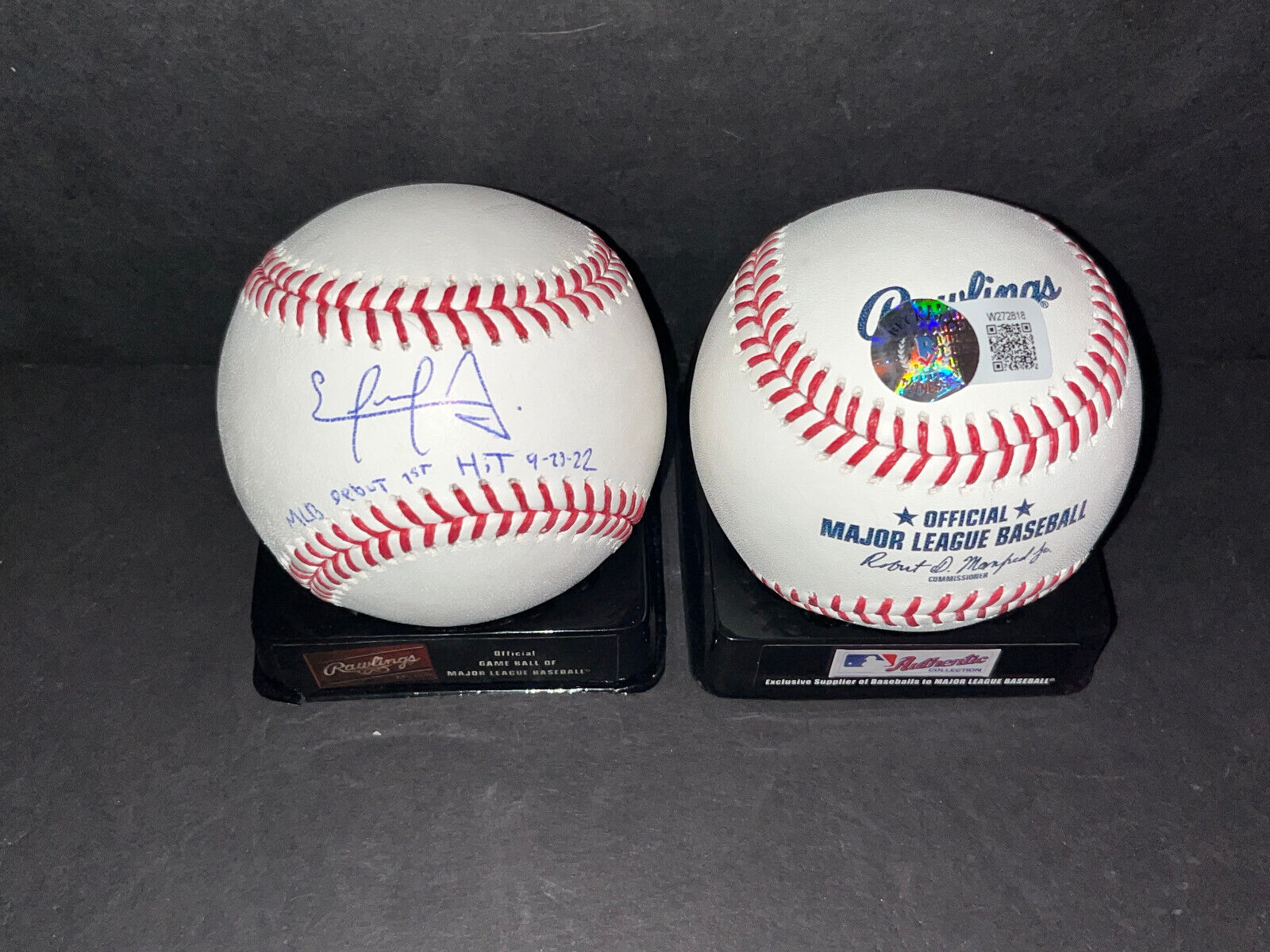 Ezequiel Tovar Rockies Signed Baseball Beckett WITNESS COA 1st Hit MLB —  SidsGraphs