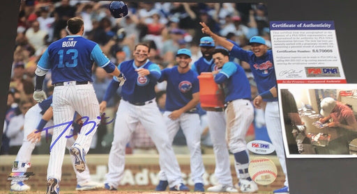 David Bote Cubs Signed 8x10 Photo PSA WITNESS COA Players Weekend Walkoff