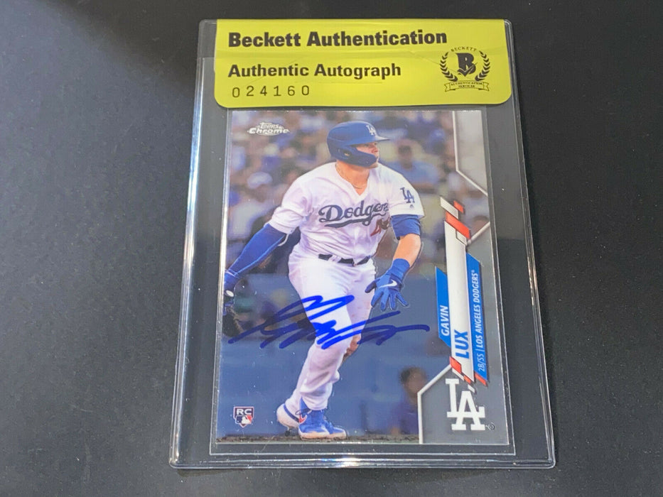 Gavin Lux Los Angeles Dodgers Auto Signed 2020 Topps Chrome BECKETT BAS _