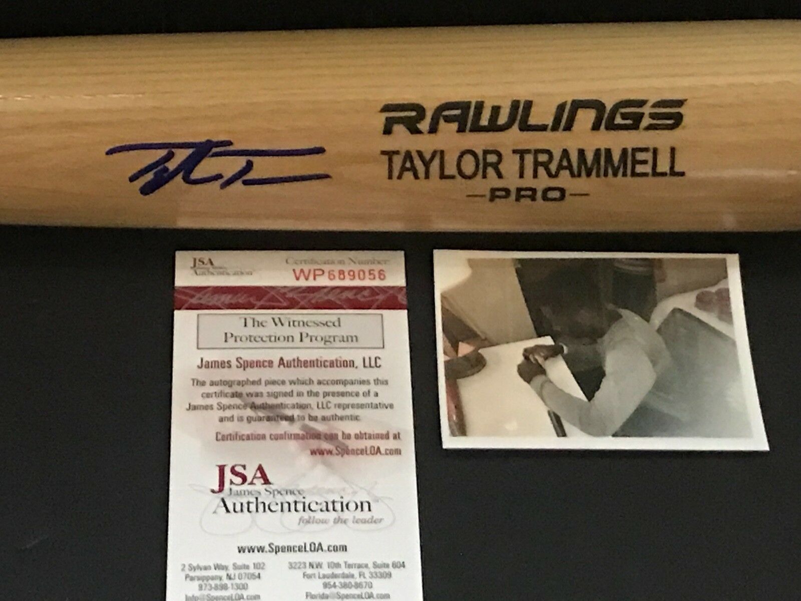 Taylor Trammell Cincinnati Reds Signed Engraved Bat JSA WITNESS COA Blonde A