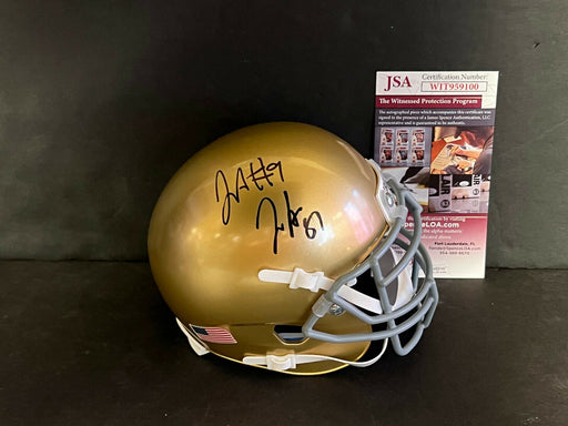 Jayson Ademilola Justin Notre Dame Auto Signed Schutt Mini Helmet JSA COA