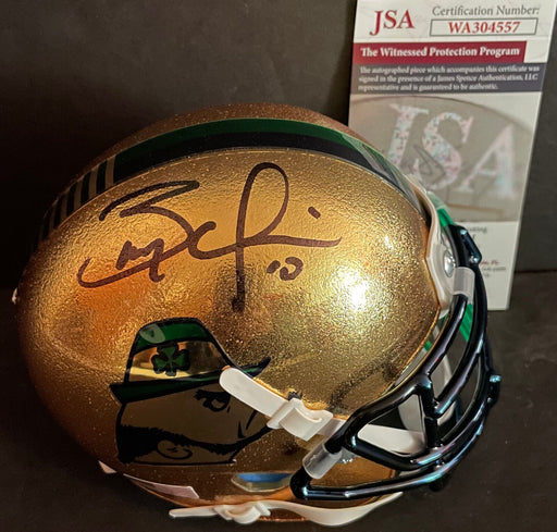 Brady Quinn Notre Dame Auto Signed Leprechaun Mini Helmet JSA COA
