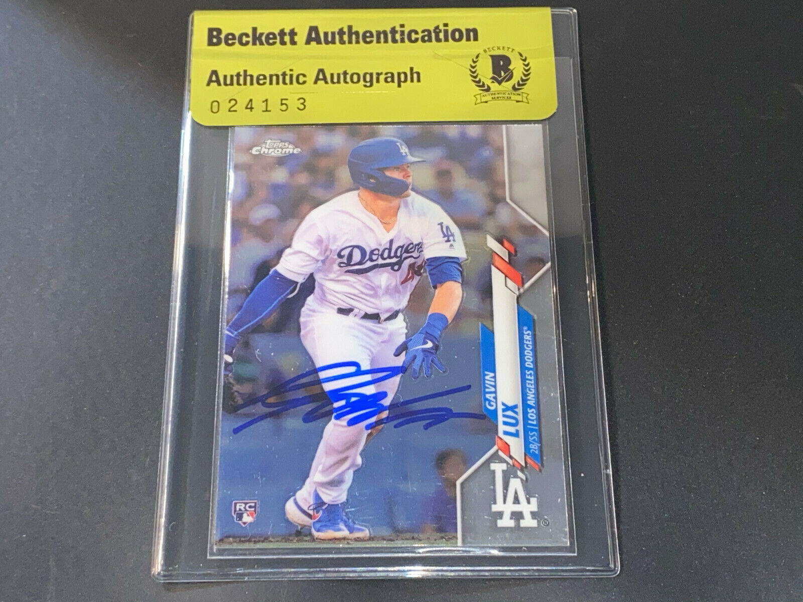 Gavin Lux Los Angeles Dodgers Auto Signed 2020 Topps Chrome BECKETT BAS ~