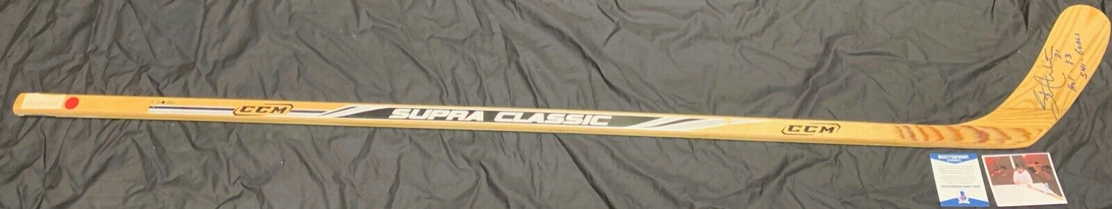 Stan Mikita Blackhawks Signed Hockey Stick HOF 83 541 Goals Beckett COA Auto 5