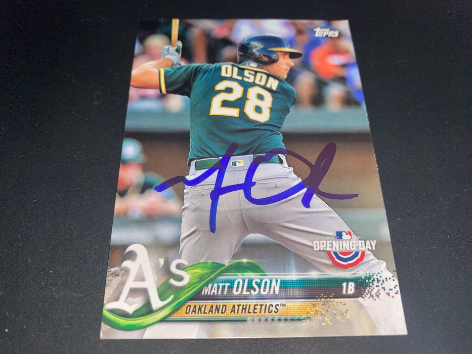 Matt Olson Oakland A's 2018 Autographed Signed Topps Opening Day .