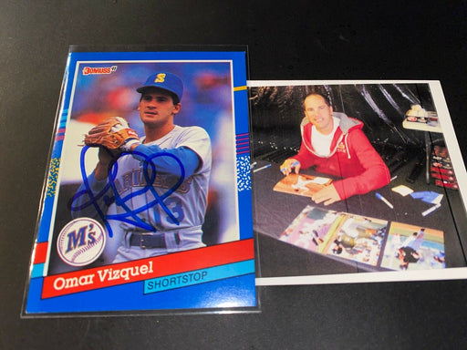 Omar Vizquel Mariners Indians Autographed Signed 1991 Donruss