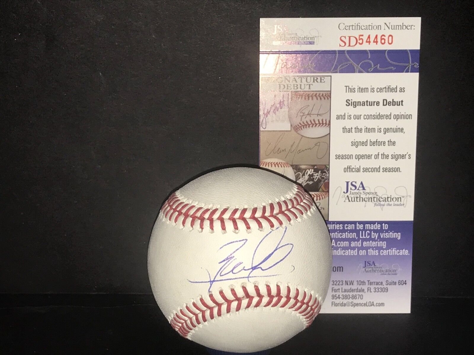 Zack Collins Blue Jays White Sox JSA COA Sig Debut Autographed Signed Baseball