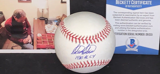 Steve Stone Baltimore Orioles Signed Baseball Beckett COA 1980 AL Cy .