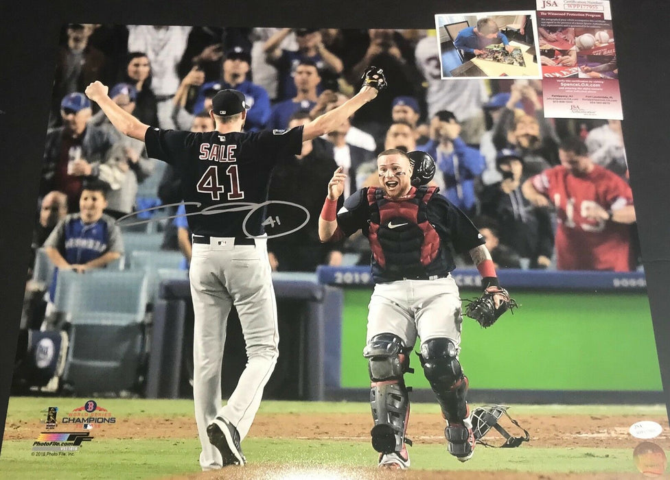 Chris Sale Red Sox 2018 World Series Signed 16x20 Photo JSA WITNESS COA C