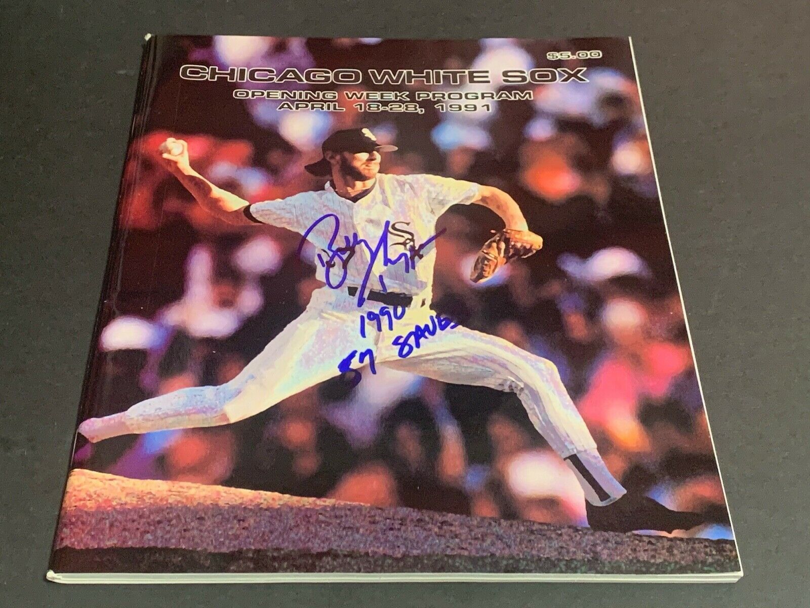 Bobby Thigpen White Sox Autographed Signed Opening Week Program 1991