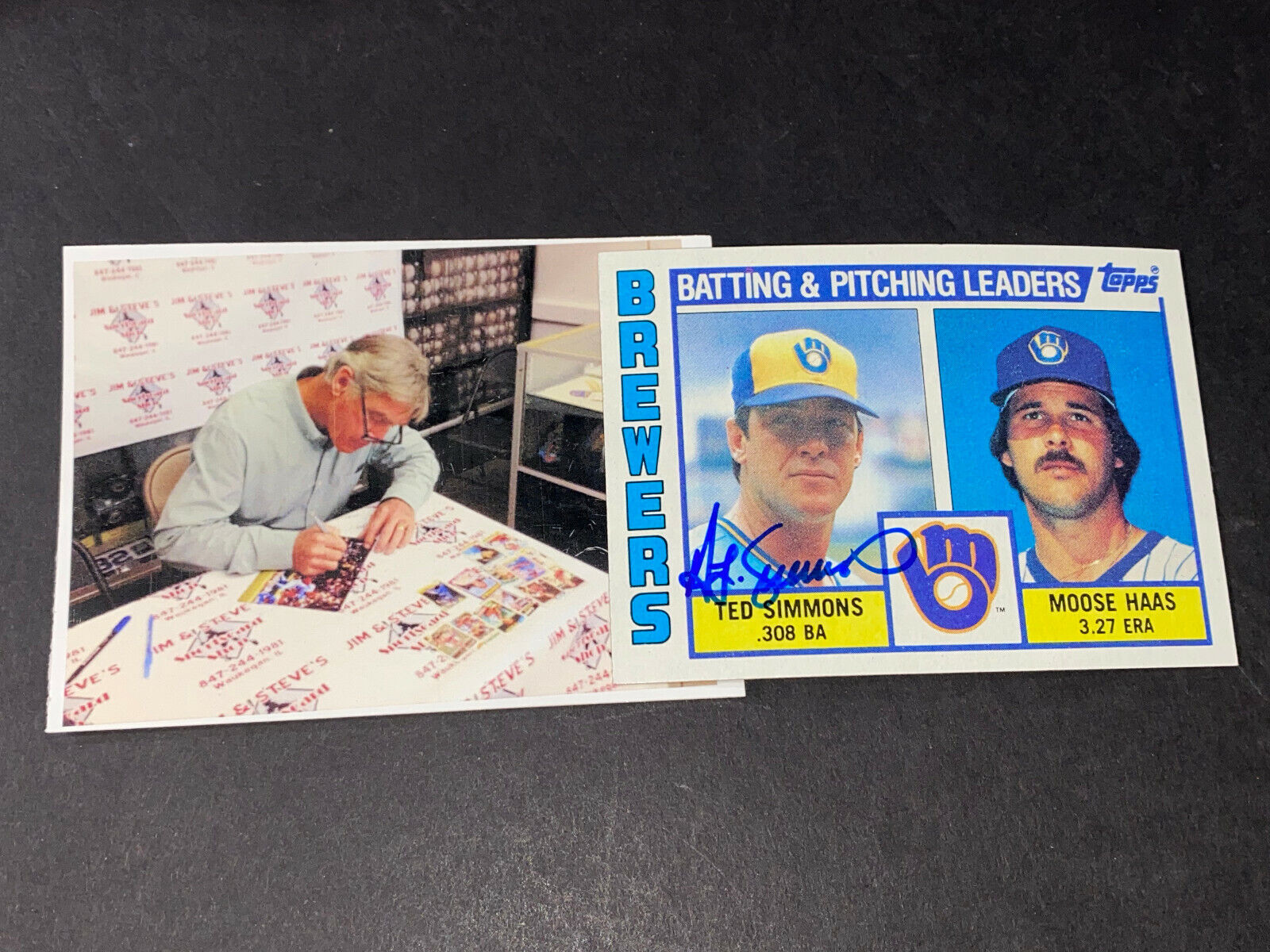 Ted Simmons Milwaukee Brewers Signed Autographed 1984 Topps Team Card