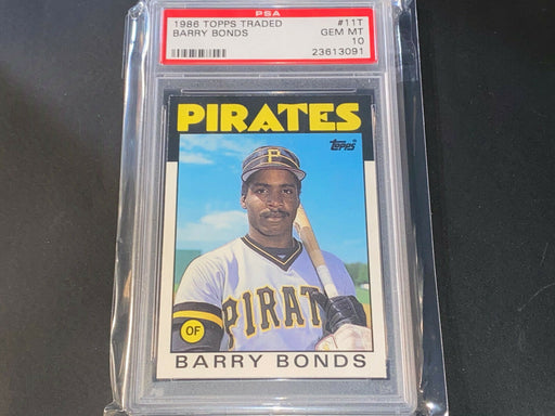 Barry Bonds Pittsburgh Pirates Giants 1986 Topps Rookie Card PSA 10 Mint d