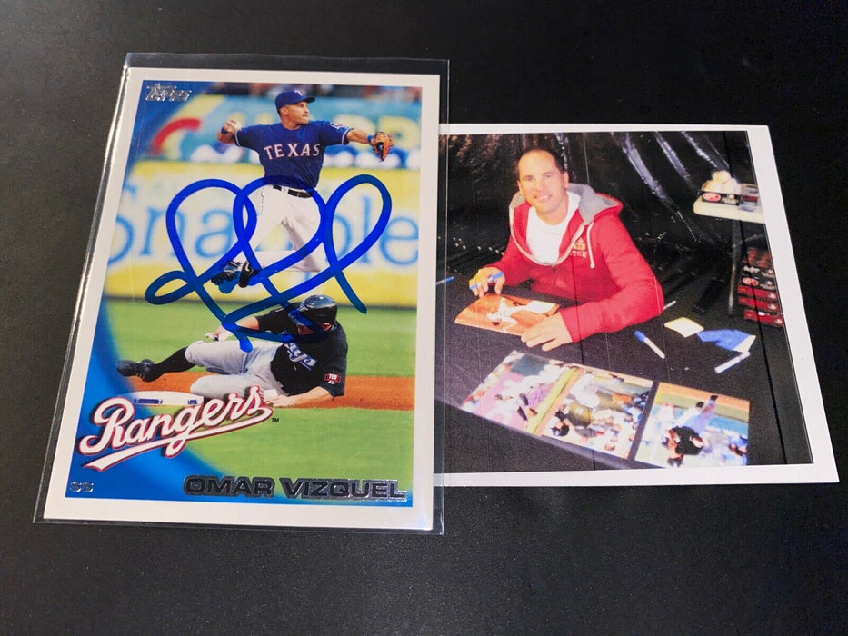 Omar Vizquel Texas Rangers Indians Autographed Signed 2010 Topps
