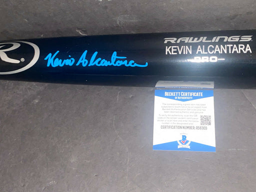 Kevin Alcantara Cubs Auto Signed Engraved Bat Beckett COA Black Full Signature