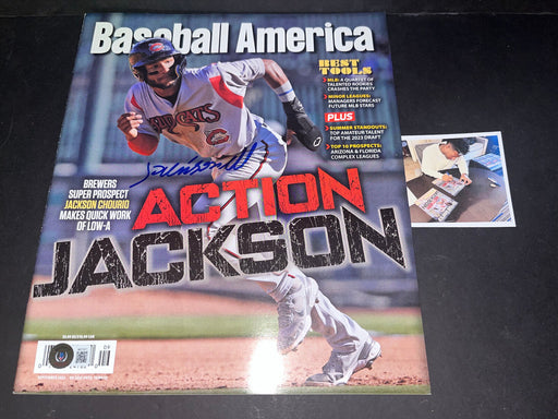 Jackson Chourio Brewers Auto Signed Baseball America Beckett Hologram .