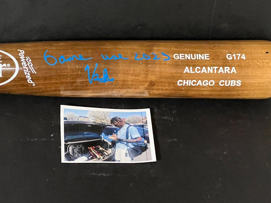 Kevin Alcantara Chicago Cubs Auto Signed 2023 Game Used Cracked Bat ,
