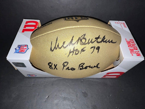 Dick Butkus Bears Signed NFL Gold Football Beckett HOF 79 & 8 x Pro Bowl .
