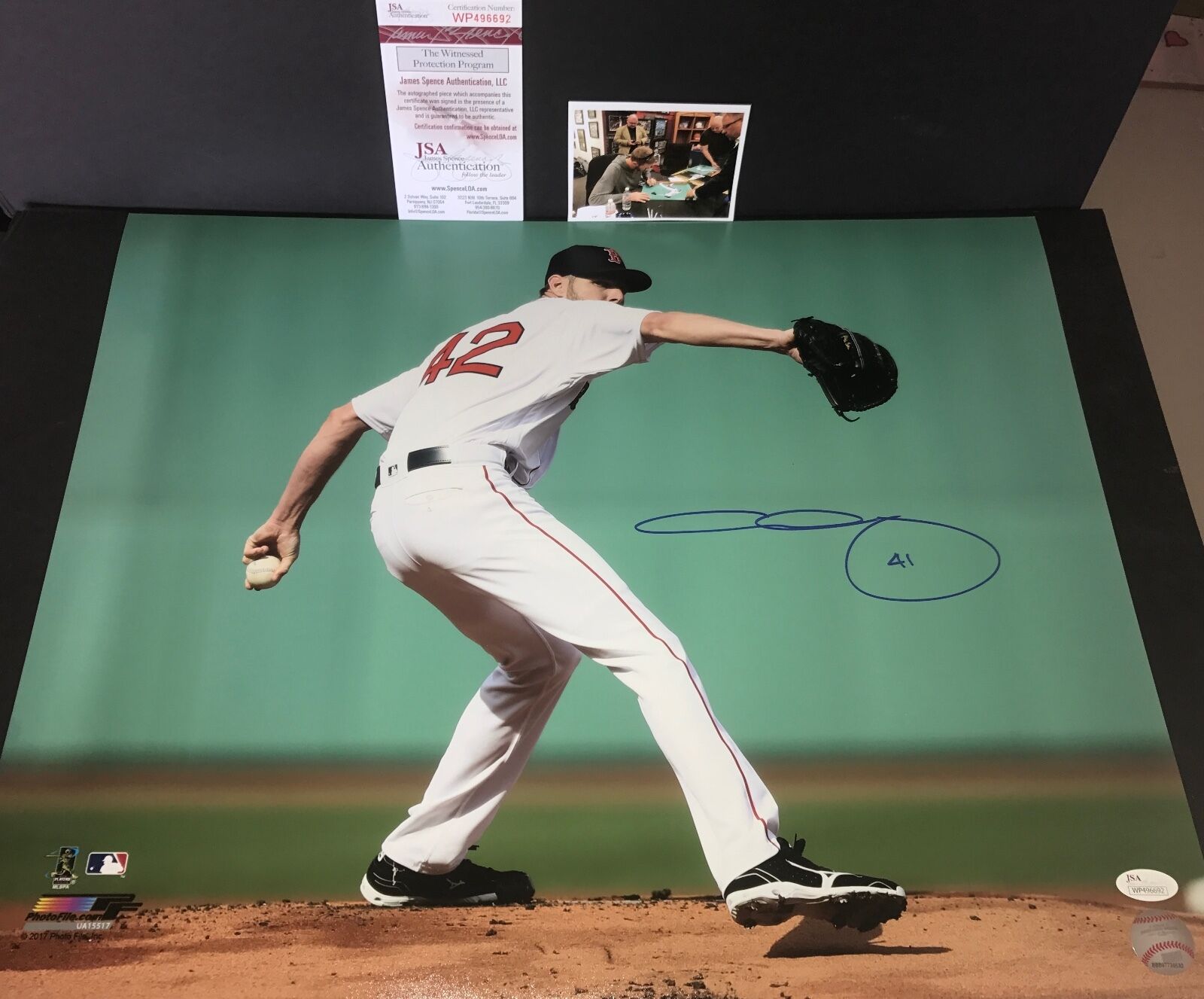 Chris Sale Boston Red Sox Autographed Signed 16x20 Photo JSA WITNESS COA