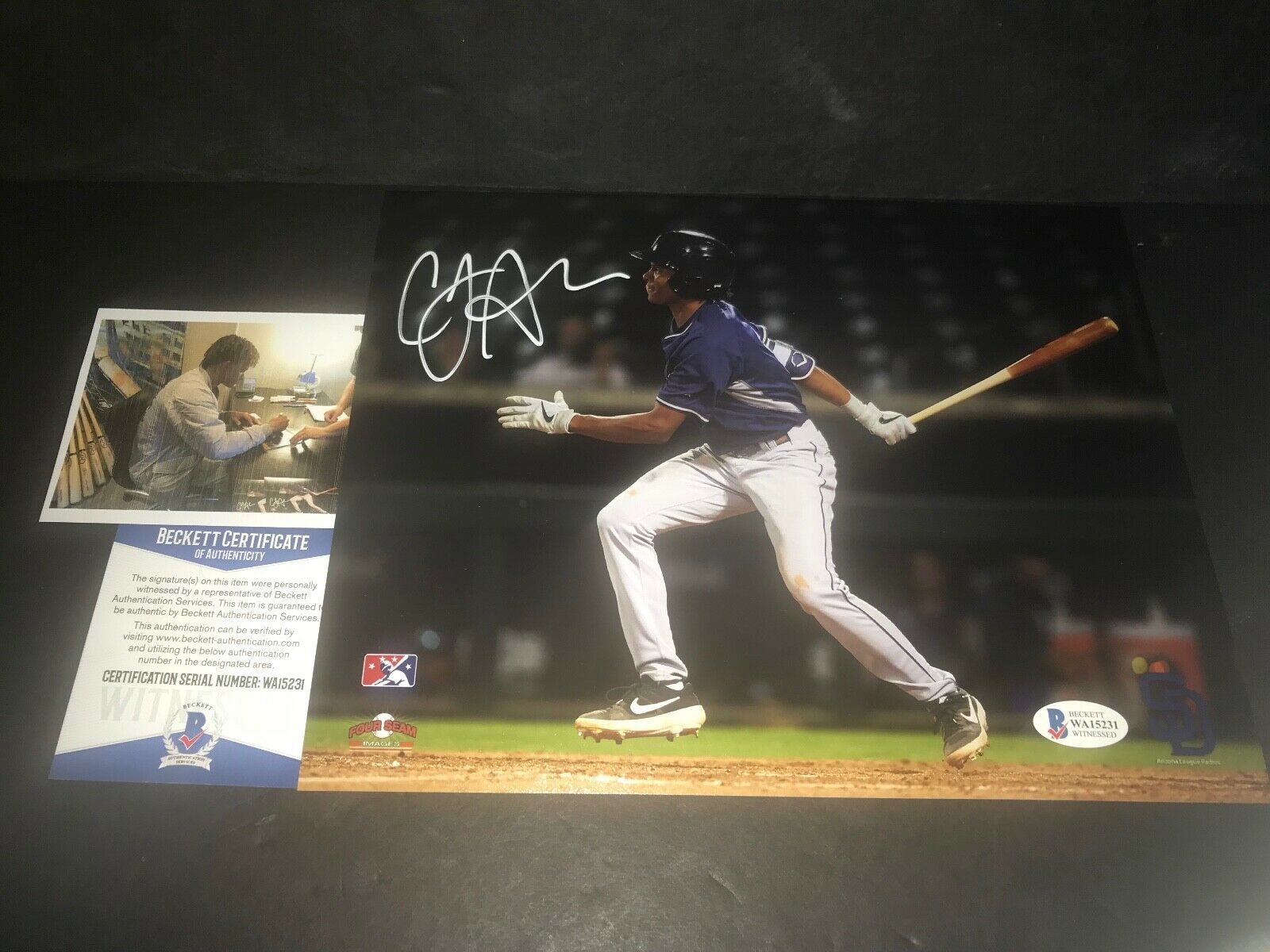 CJ Abrams San Diego Padres Autographed Signed 8x10 Photo Beckett WITNESS COA 5